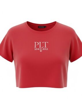PrettyLittleThing Red PLT Since 2012 Crop Tee